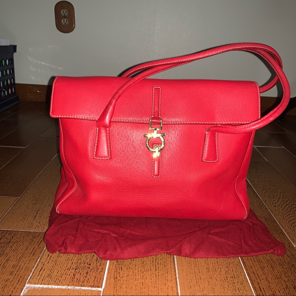 Salvatore Ferragamo Red Leather Handbag